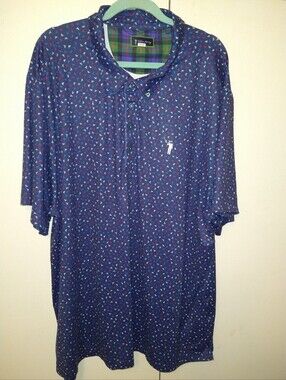 William Murray Golf Flag Print Performance Short Sleeve Polo Shirt Men's sz 3XL.